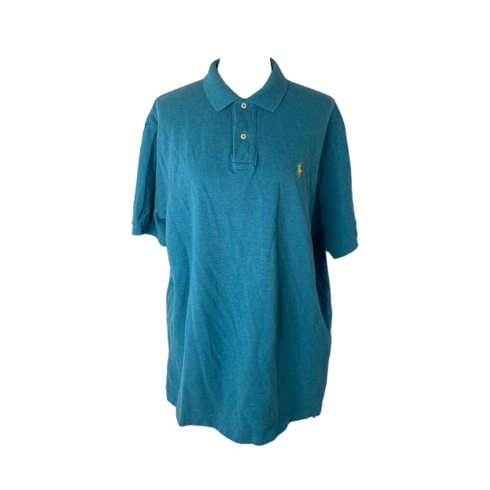 Polo Ralph Lauren Men’s Shirt Blue Cotton Short Sleeve Polo Size XL